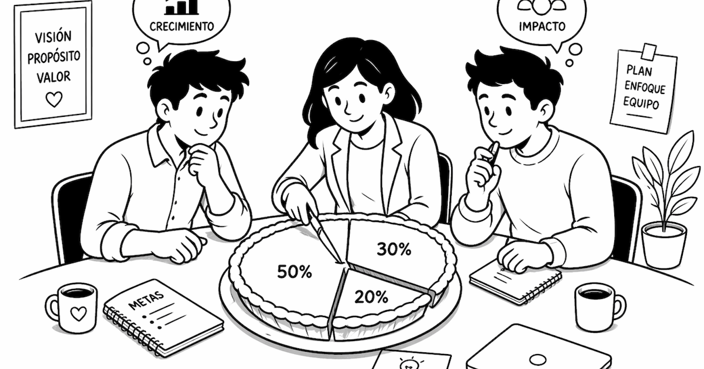 Cómo dividir equity entre los socios